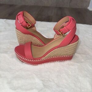 Ralph Lauren Coral Wedge Sandals